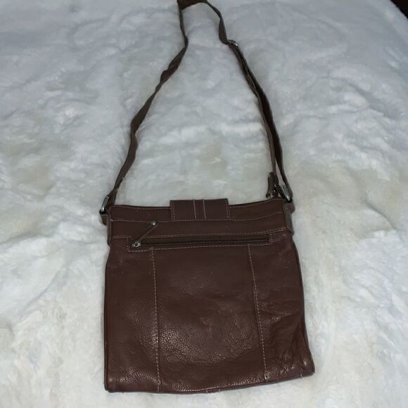 Tignanello Fine Leather Crossbody Brown Medium - Picture 2 of 10